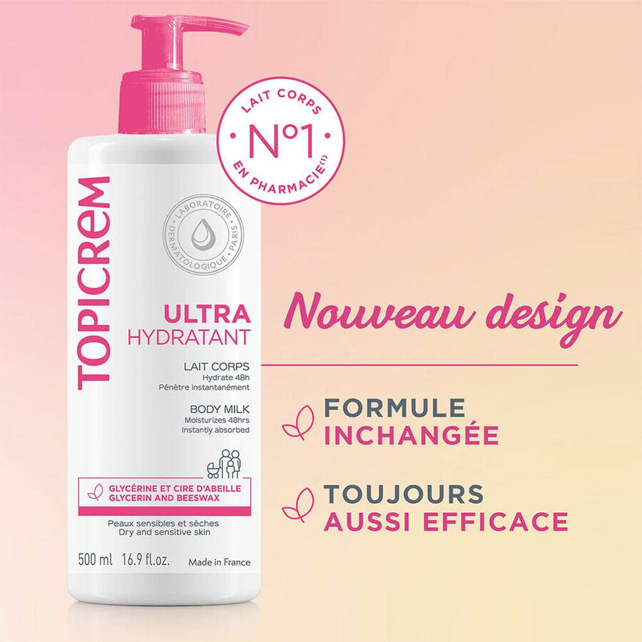 Topicrem Ultra-Hydratant Lait Corps Peaux Sensibles Et Seches 2x500ml