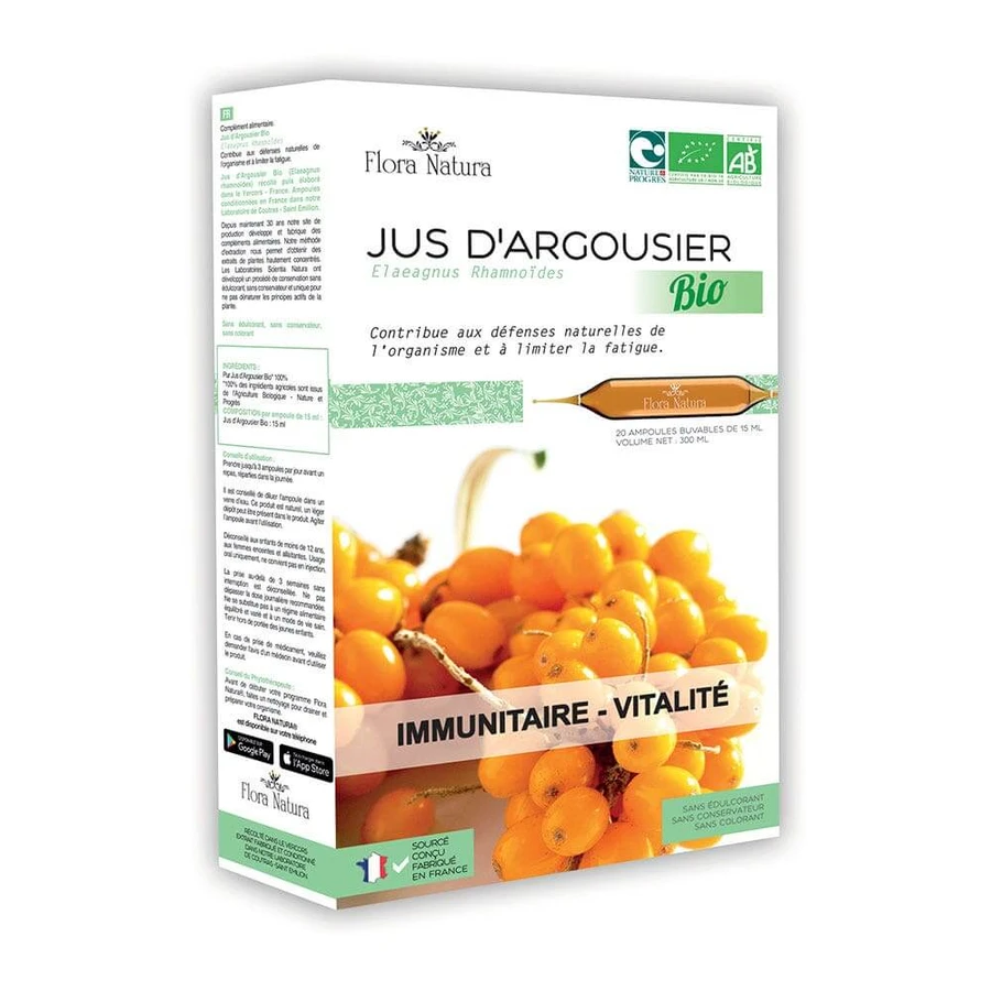 Flora Natura Organic Sea Buckthorn Immune System and Vitality 20 vials