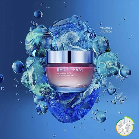 Biotherm Aquasource Cica Nutri Crème Feuchtigkeitscreme mit Centella Asiatica Trockene Haut 50ml