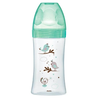 Dodie Flow 3 0 - 6 Monate grüne Vögel Glasflasche 270 ml
