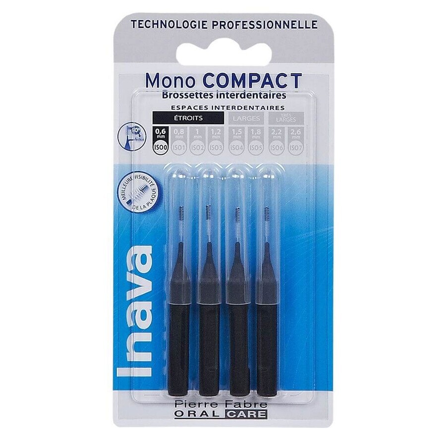 Shop Inava Interdentalbürsten 0,6 mm schwarz X4 Mono Compact Inava Interdentalbürsten 0,6 mm schwarz X4 Mono Compact