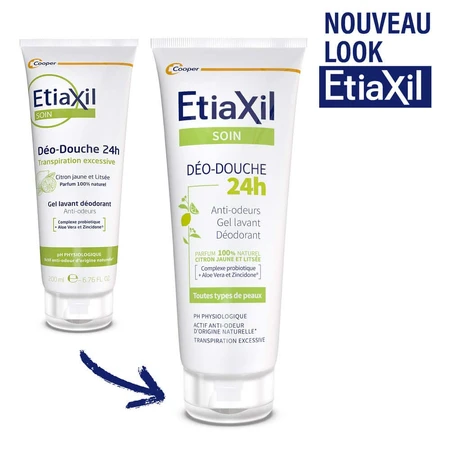 Etiaxil Gel de Ducha 24h con Limón para la transpiración excesiva Piel Sensible 200 ml