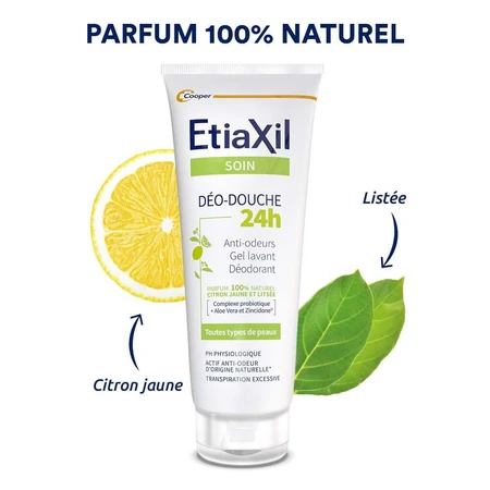 Etiaxil Gel de Ducha 24h con Limón para la transpiración excesiva Piel Sensible 200 ml