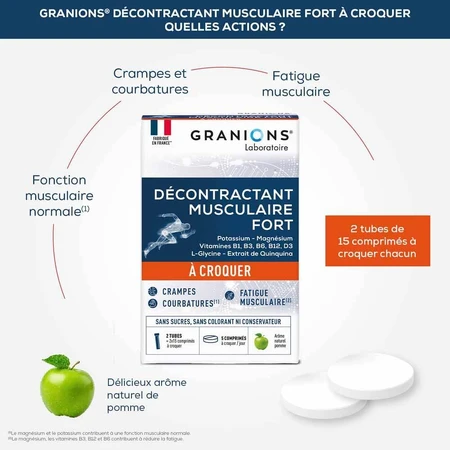 Granions Forte muscle relaxation 2x15 chewable tablets