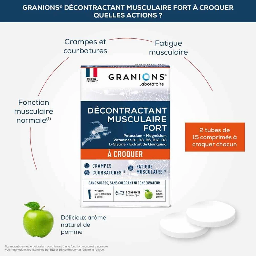 Granions Forte muscle relaxation 2x15 chewable tablets
