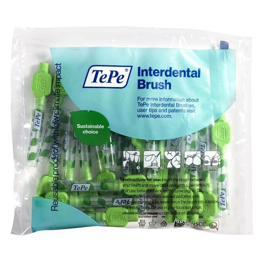Cumpără TePe Eco-friendly Original Interdental Brushes 0.8 mm verde x20 TePe Eco-friendly Original Interdental Brushes 0.8 mm verde x20