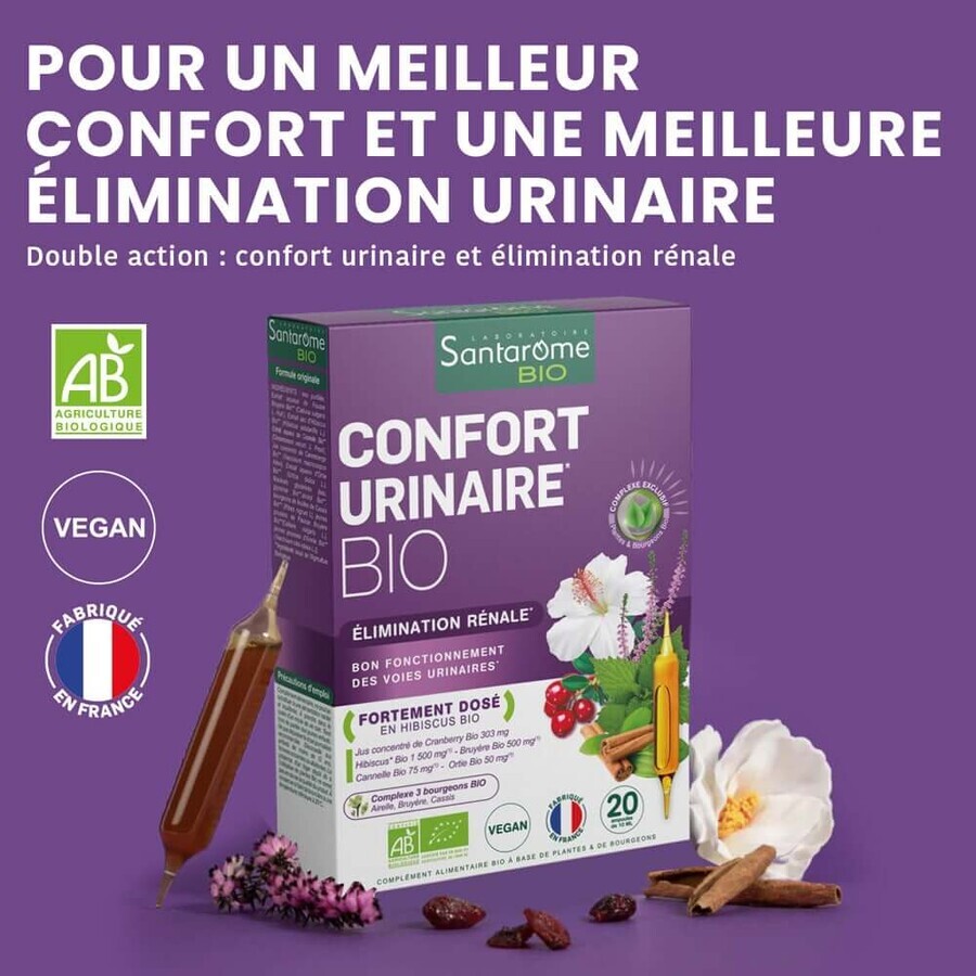 Santarome Confort Urinaire Bio 20 Ampoules Bio 200ml