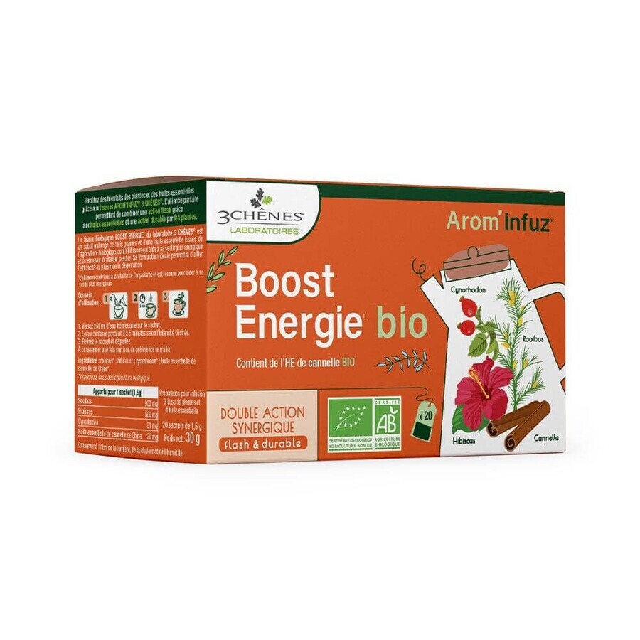 3 Chênes Tisana biologica Boost per l'Energia 20 bustine