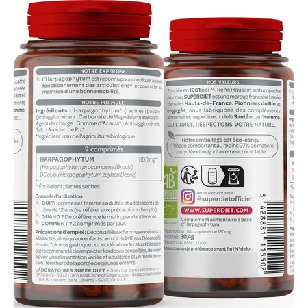 Superdiet Harpagophytum Organic Articulation 80 comprimidos