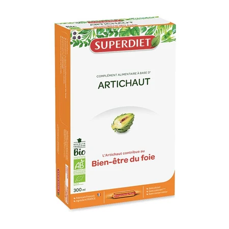 Superdiet Artisjok Bio Lever Gezondheid 20 Flacons Bien-Être Du Foie 15ml