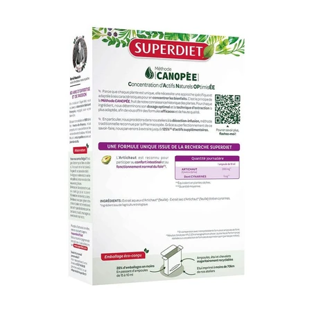 Superdiet Artisjok Bio Lever Gezondheid 20 Flacons Bien-Être Du Foie 15ml
