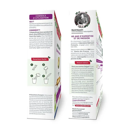 Superdiet Artisjok Bio Lever Gezondheid 20 Flacons Bien-Être Du Foie 15ml