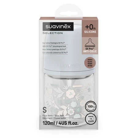 Suavinex Wonderland Babyflasche En Verre Tétine SXPro S 120ml