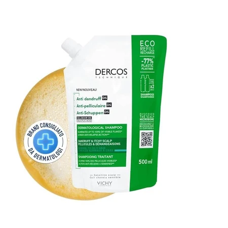 Vichy Dercos Eco Navulling Roos & Jeuk Behandelende Shampoo Droog Haar 500ml