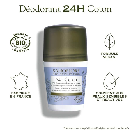 Sanoflore Deodorants 24 hour organic cotton deodorant 50ml