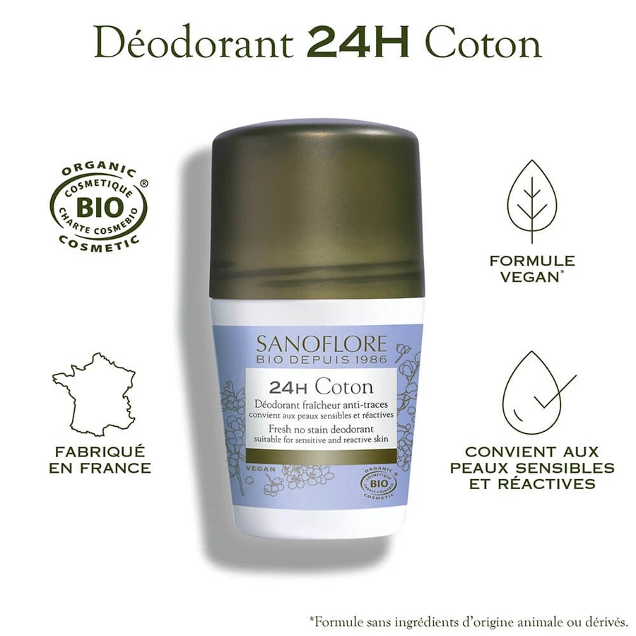 Sanoflore Deodorants 24 hour organic cotton deodorant 50ml