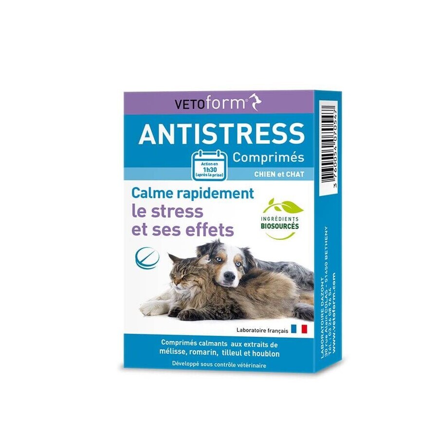 Vetoform Hond en Kat Anti-Stress Tabletten op Kruidenbasis 20 Tabletten