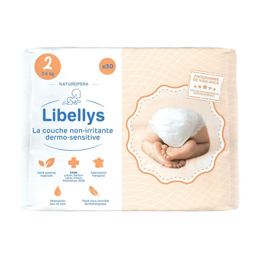 Boutique Libellys Couches non-irritantes dermo-sensitive Taille 2 De 3 à 6Kg x30 Libellys Couches non-irritantes dermo-sensitive Taille 2 De 3 à 6Kg x30