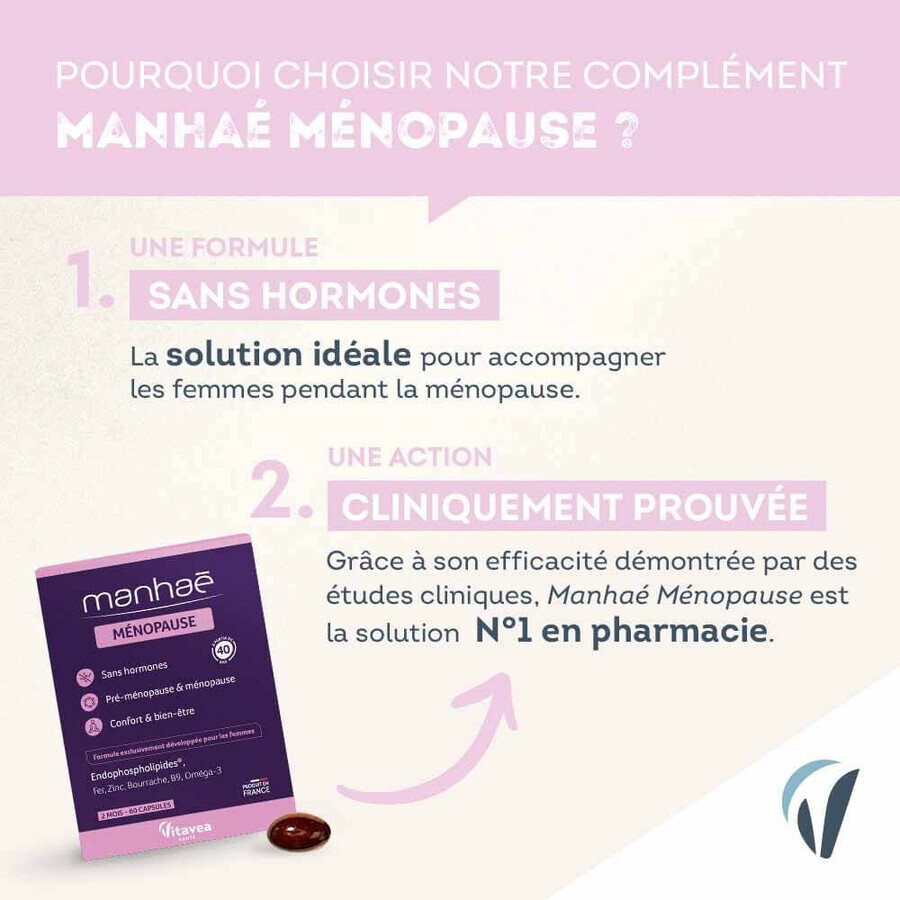 Manhaé Premenopauză și menopauză fără hormoni 60 capsule