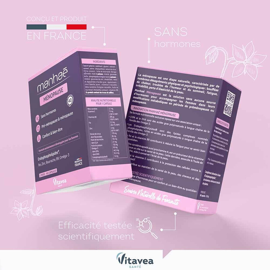 Manhaé Premenopauză și menopauză fără hormoni 60 capsule