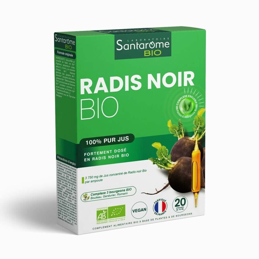 Santarome Radis Noir 20 fiole Bio 200ml