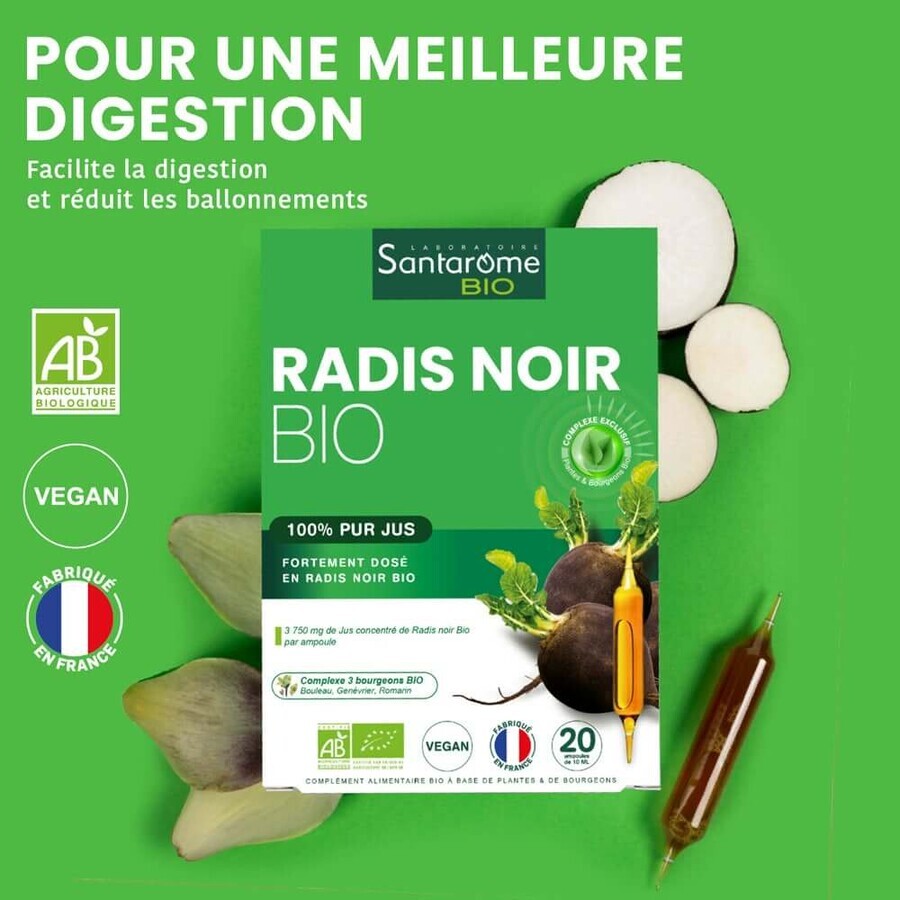 Santarome Radis Noir 20 fiole Bio 200ml Santarome Radis Noir 20 fiole Bio 200ml