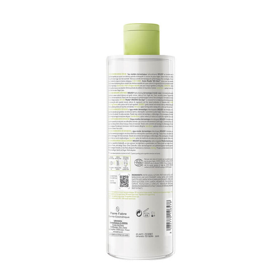 A-Derma Biology Apă micelară organică hidratantă de curățare 400 ml A-Derma Biology Apă micelară organică hidratantă de curățare 400 ml
