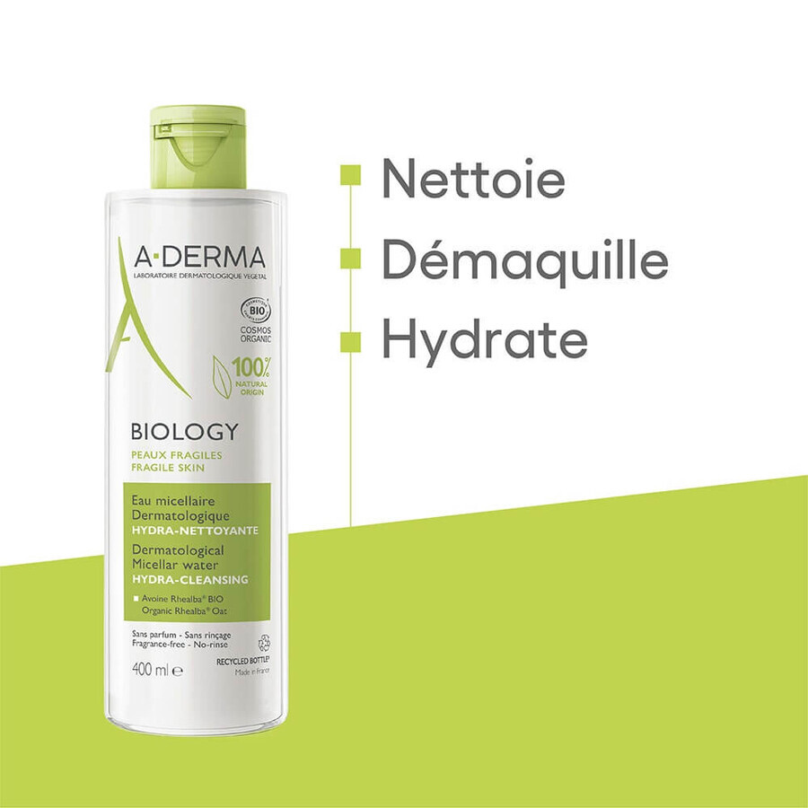 A-Derma Biology Apă micelară organică hidratantă de curățare 400 ml A-Derma Biology Apă micelară organică hidratantă de curățare 400 ml