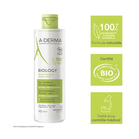 A-Derma Biology Agua micelar limpiadora BIO 400 ml