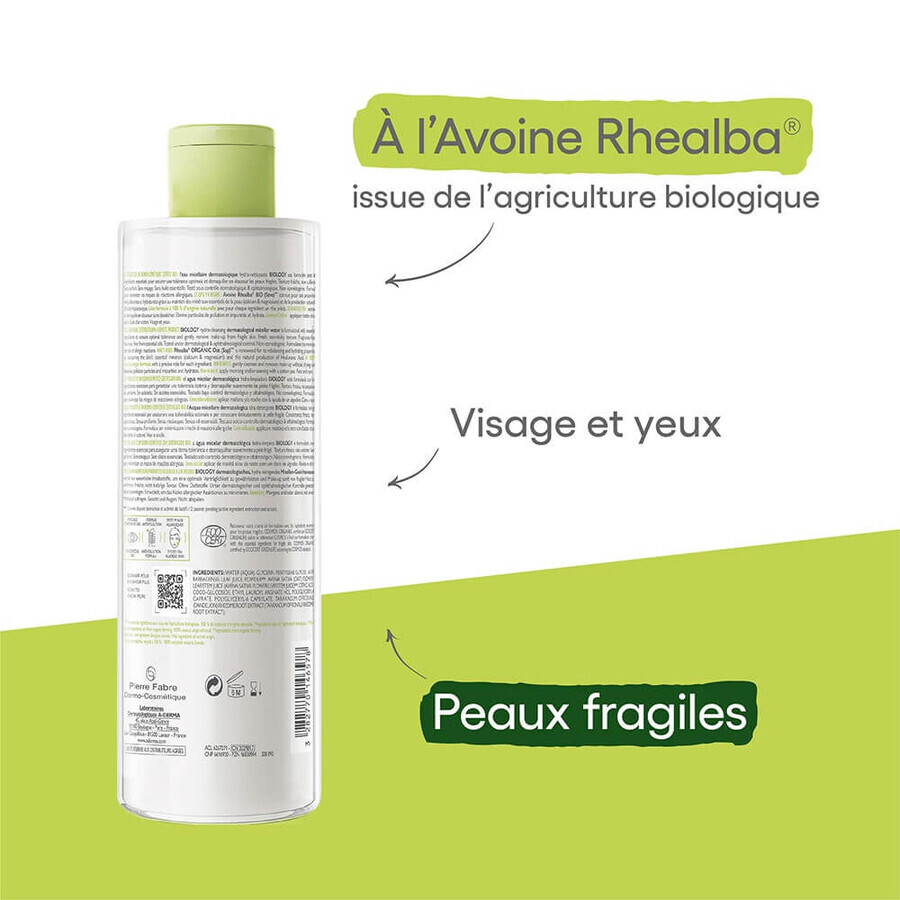 A-Derma Biology Apă micelară organică hidratantă de curățare 400 ml