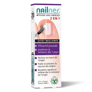 Nailner Nagellak 2in1 met kwastje en glanseffect 5ml