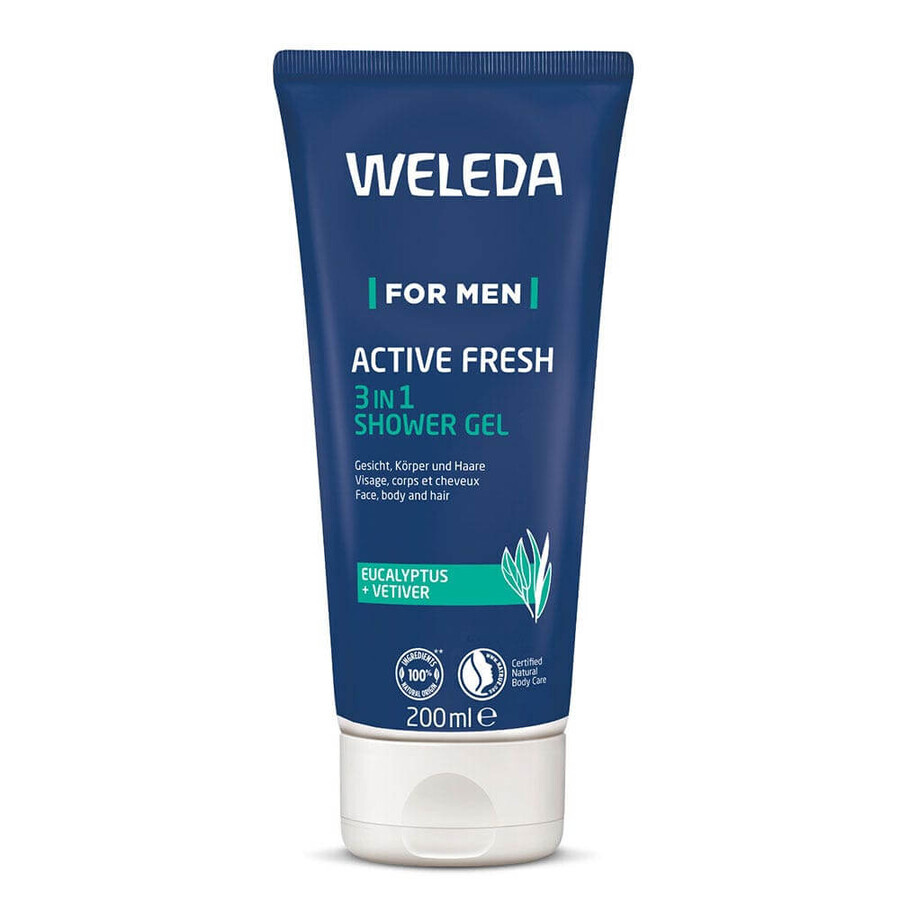 Weleda Active Fresh Gel Douche 3en1 200ml