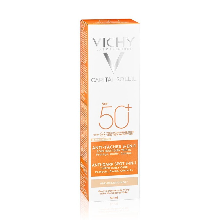 Vichy Ideal Soleil Soin Anti Taches Teinte 3-en-1 Tres Haute Protection Spf50+ 50ml