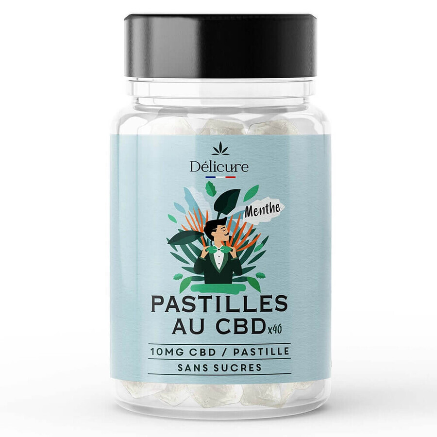 Delicure CBD Lozenges 10 mg mentă fără zahăr x40 dulciuri