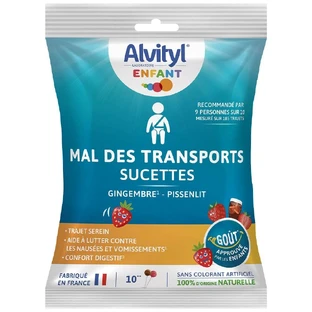 Alvityl Mal des transports Cola et fraise 10 sucettes