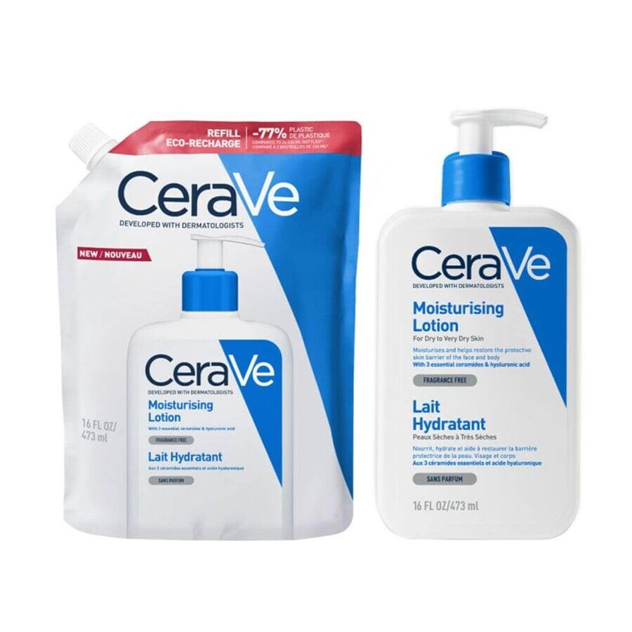 Cerave Body Eco Recharge Lait Hydratant Visage Et Corps Peaux Sèches A Très Sèches 473ml