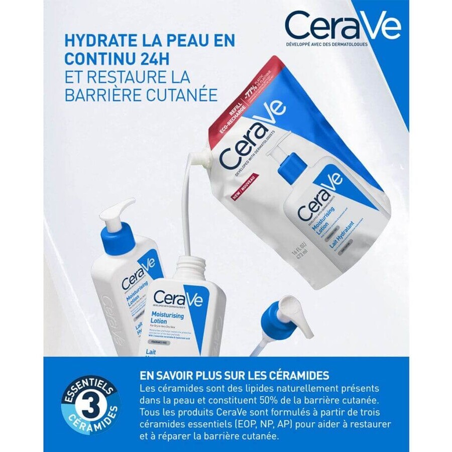 Cerave Body Eco Recharge Lait Hydratant Visage Et Corps Peaux Sèches A Très Sèches 473ml