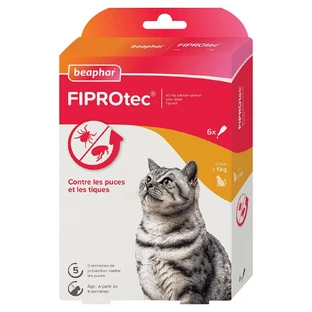 Beaphar Fiprotec Pipettes Antiparasitaires Pour Chat De Plus De 1kg