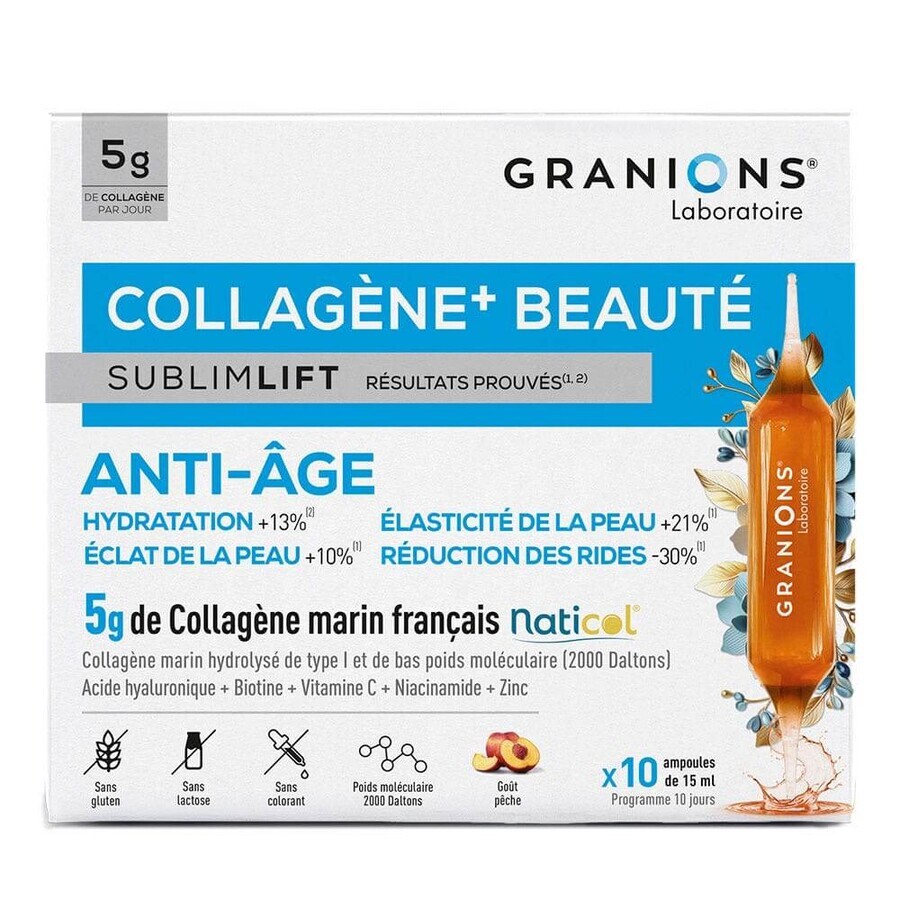 Granions SublimLift Collagène+ Beauté Anti-âge 10 ampoules de 15ml