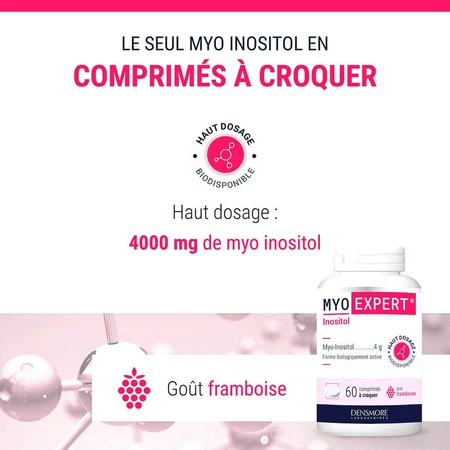 Densmore Ginecología Inositol Myo Expert sabor Frambuesa 60 comprimidos masticables