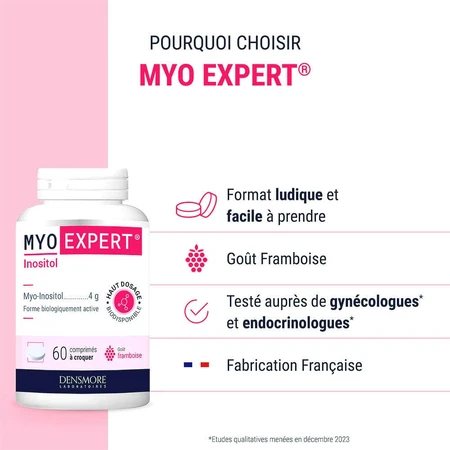 Densmore Ginecología Inositol Myo Expert sabor Frambuesa 60 comprimidos masticables
