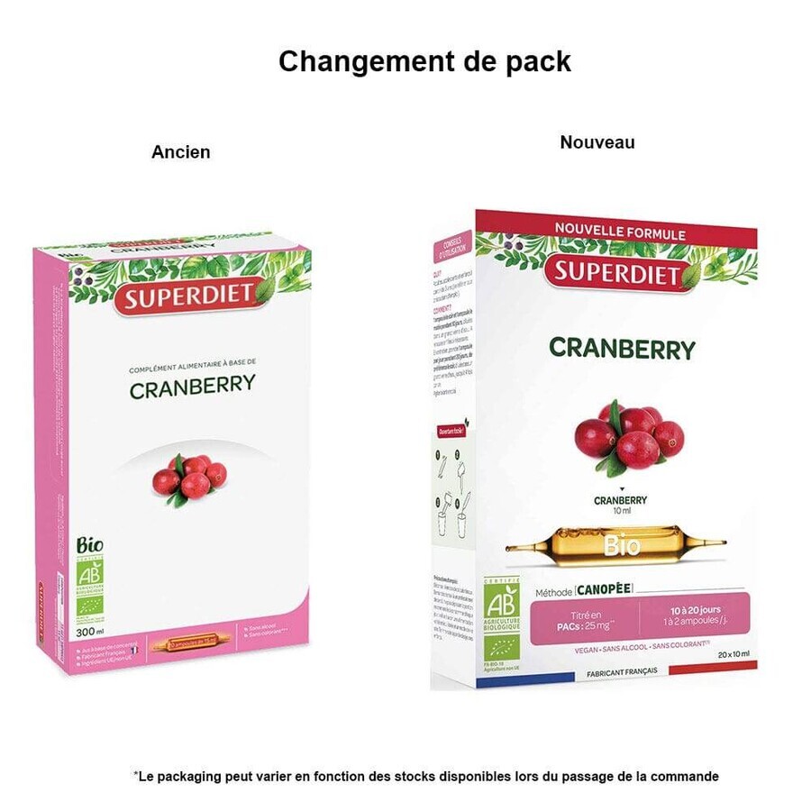 Superdiet Bio-Cranberry-Saft 20 Ampullen
