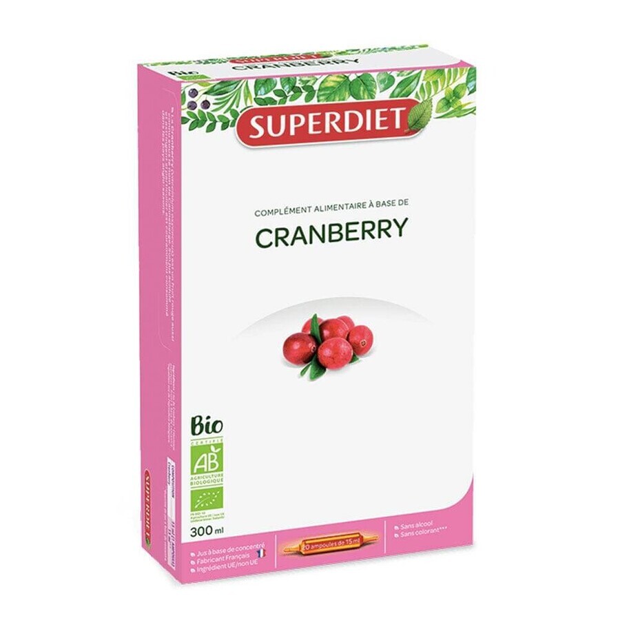 Superdiet Bio-Cranberry-Saft 20 Ampullen