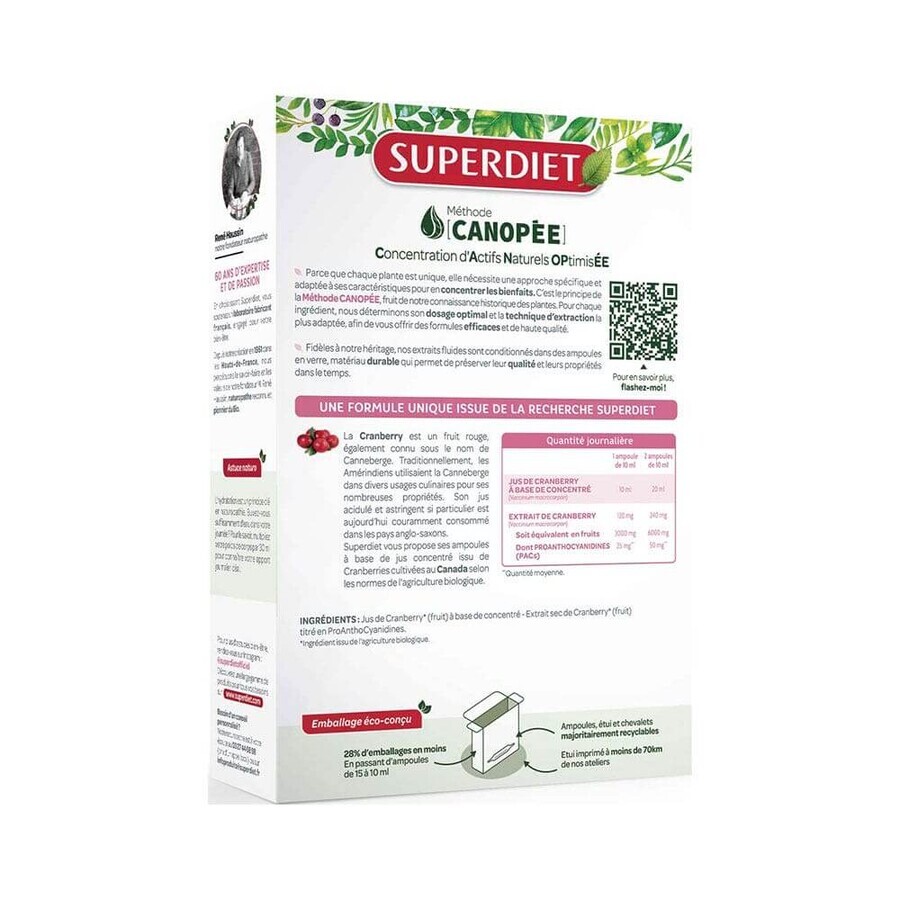 Superdiet Bio-Cranberry-Saft 20 Ampullen