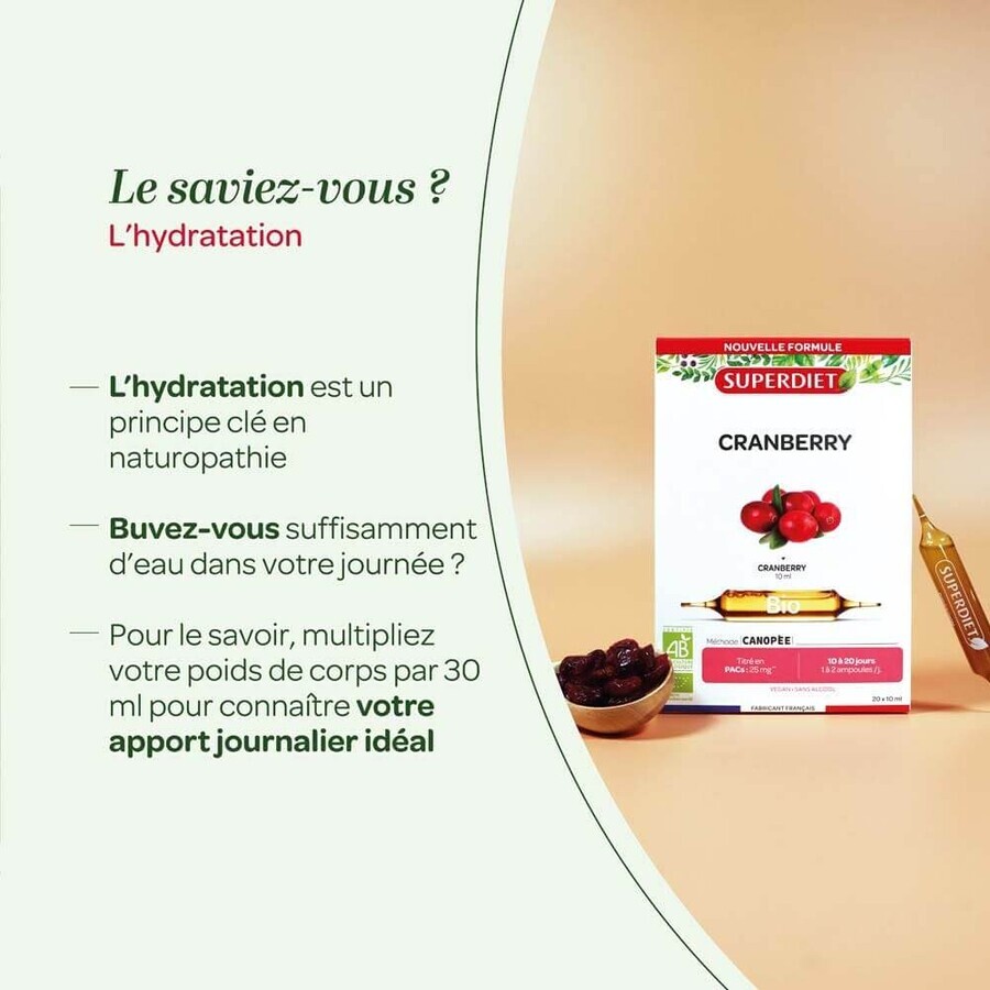 Superdiet Bio-Cranberry-Saft 20 Ampullen