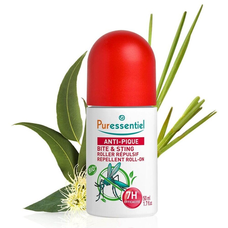 Puressentiel SOS Insetti Roll-on Repellente Anti-punture Viso e Corpo 50ml