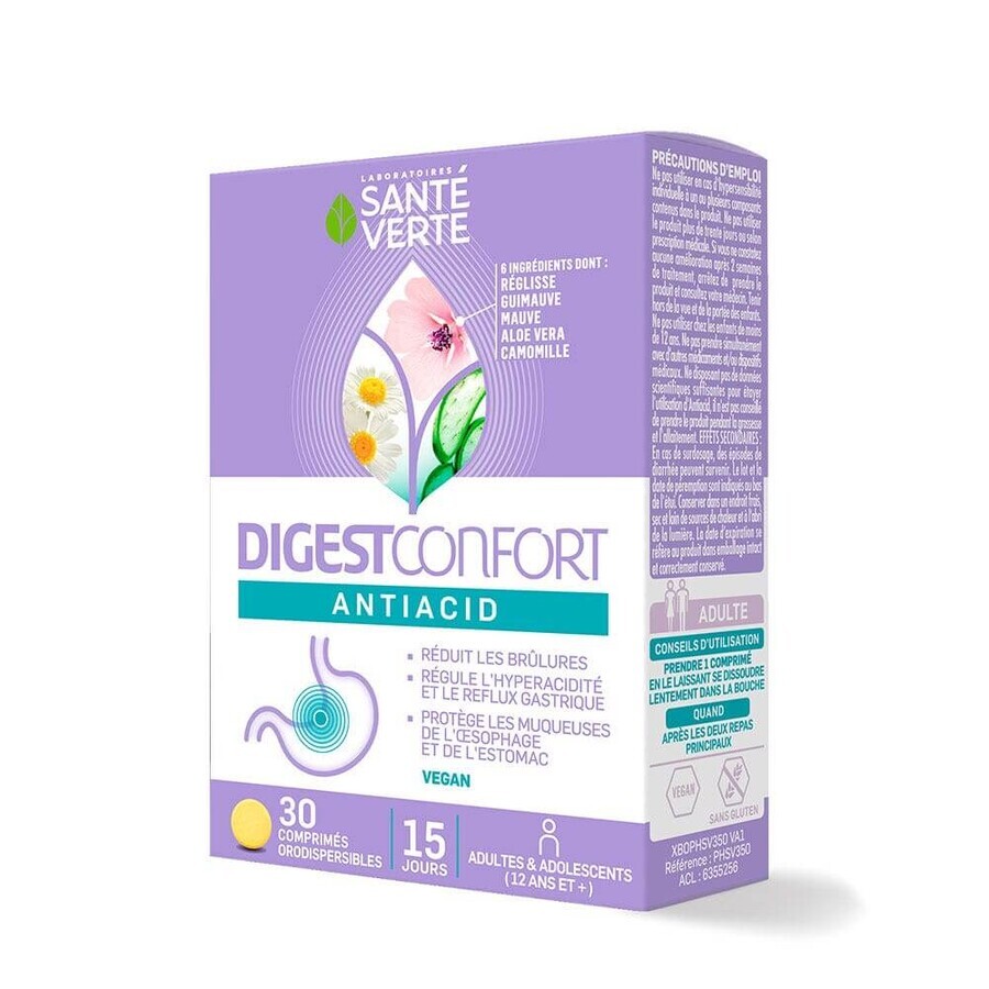 Sante Verte DIgestConfort Antacid 30 Oro-dispergeerbare tabletten