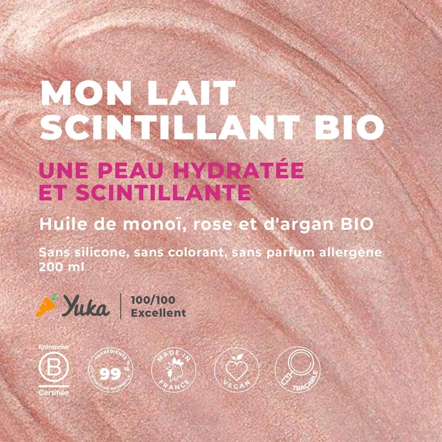 Energie Fruit Scintillant Zertifizierte Bio-Körpermilch aus Monoi, Rose und Arganöl SCINTILLANT MONOÏ ROSE 200 ml