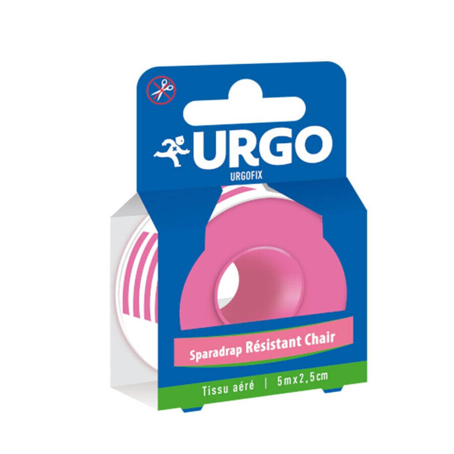 Urgo Lijmpleister Tissu Bestendige Stoel 5mX2,5 cm Urgofix 1 rol