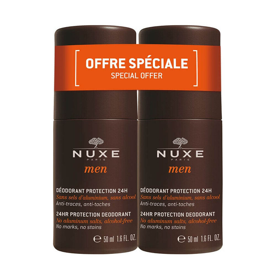 Buy Nuxe Men Deodorant 24h Protection 2x50ml Nuxe Men Deodorant 24h Protection 2x50ml